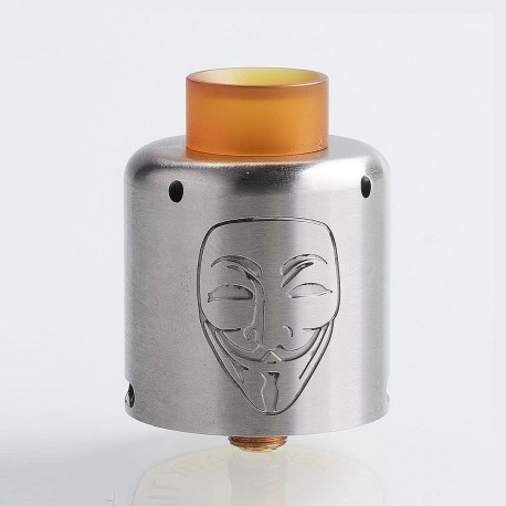 Authentic Timesvape Mask RDA Rebuildable Dripping Atomizer w/ BF Pin - Silver, Stainless Steel, 30mm Diameter