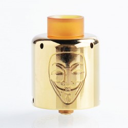 Authentic Timesvape Mask RDA Rebuildable Dripping Atomizer w/ BF Pin - Gold, Stainless Steel, 30mm Diameter