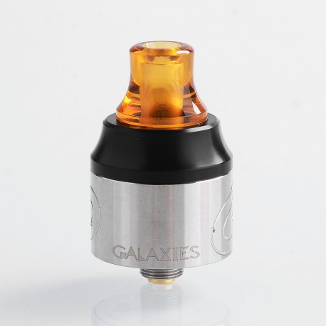 Authentic Vapefly Galaxies MTL RDA Rebuildable Dripping Atomizer w/ BF Pin - Silver, Stainless Steel + PMMA, 22mm Diameter