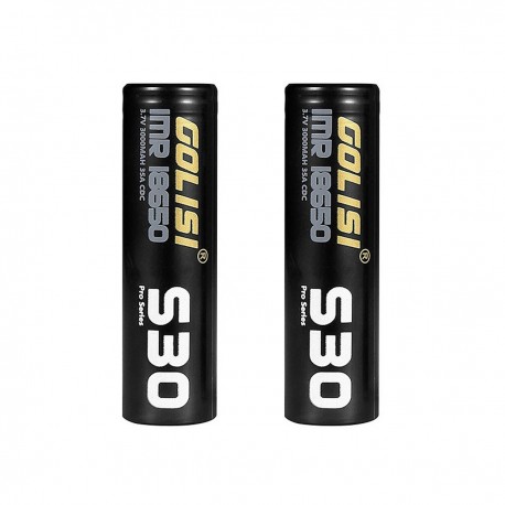 Authentic Golisi S30 IMR 18650 3000mAh 3.7V 35A Flat Top Rechargeable Battery - Black (2 PCS)