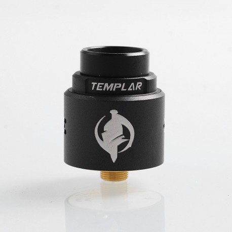 Authentic Augvape Templar RDA Rebuildable Dripping Atomizer w/ BF Pin - Black, Stainless Steel, 24mm Diameter