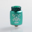 Authentic Blitz Ghoul RDA Rebuildable Dripping Atomizer w/ BF Pin - Green, Aluminum + Stainless Steel, 22mm Diameter