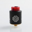 Authentic Hellvape Aequitas RDA Rebuildable Dripping Atomizer w/ BF Pin - Black, Stainless Steel, 24mm Diameter