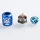 Authentic Blitz Ghoul RDA Rebuildable Dripping Atomizer w/ BF Pin - Blue, Aluminum + Stainless Steel, 22mm Diameter
