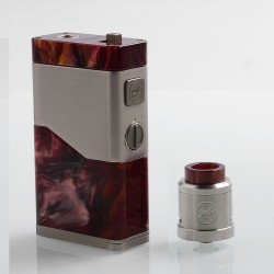 Authentic Wismec Luxotic NC 250W Box Mod + Guillotine V2 RDA Kit - Red Resin, 2 x 18650 / 20700