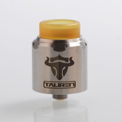 Authentic ThunderHead Creations Tauren RDA Rebuildable Dripping Atomizer w/ BF Pin - Silver, Stainless Steel, 24mm Diameter