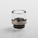Authentic Vapesoon 810 Drip Tip for TFV8 / TFV12 Tank / 528 Goon / Kennedy / Reload RDA - Silver, Stainless Steel + Glass, 18mm