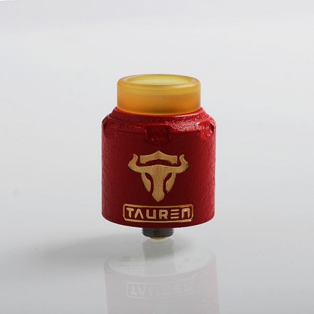 Authentic ThunderHead Creations Tauren RDA Rebuildable Dripping Atomizer w/ BF Pin - Red, Brass, 24mm Diameter