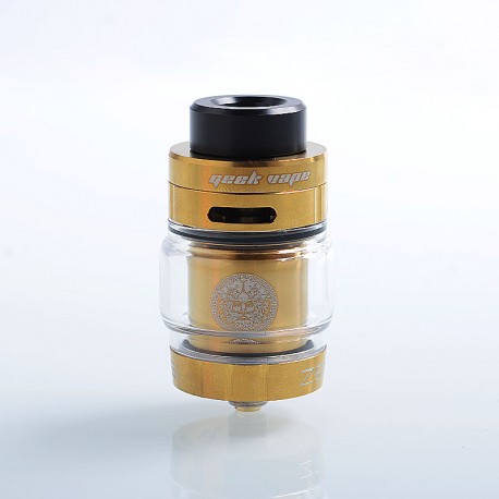 Authentic GeekVape Zeus Dual RTA Rebuildable Tank Atomizer Standard Edition - Gold, Stainless Steel, 4ml, 26mm Diameter