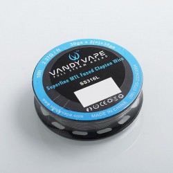 [Ships from Bonded Warehouse] Authentic VandyVape SS316L Superfine MTL Fused Clapton Wire - 30GA x 2 + 38GA, 3m