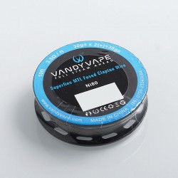 Vandy Vape Ni80 Superfine MTL Fused Clapton Heating Resistance Wire - 30GA x 2 + 38GA, 3.5 Ohm / Ft, 3m (10 Feet)