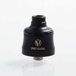 Authentic Phevanda Bell MTL RDA Rebuildable Dripping Atomizer w/ BF Pin - Black, 316 Stainless Steel, 22mm Diameter