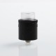 Authentic Hellvape Drop Dead RDA Rebuildable Dripping Atomizer w/ BF Pin - Piano Full Black, Stainless Steel, 24mm Diameter