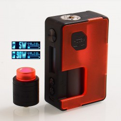 Authentic VandyVape Pulse X 90W TC VW Squonk Box Mod + Pulse X BF RDA Kit - Frosted Red, 5~90W, 1 x 18650 / 20700 / 21700