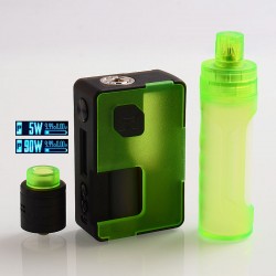 Authentic VandyVape Pulse X 90W TC VW Box Mod + BF RDA Kit High-End Version - Frosted Green, 5~90W, 1 x 18650 / 20700 / 21700