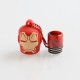 Authentic Vapesoon Iron Man 810 Drip Tip w/ Cap for TFV8 / TFV12 Tank / Goon / Reload RDA - Red, Resin + SS + Silicone, 35mm
