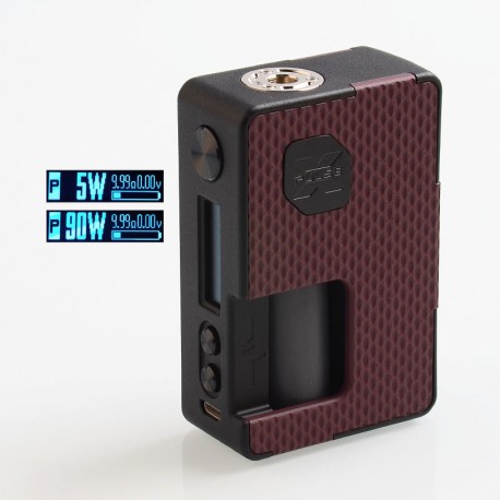 Authentic VandyVape Pulse X 90W TC VW Variable Wattage Squonk Box Mod - G10 Red, 5~90W, 1 x 18650 / 20700 / 21700