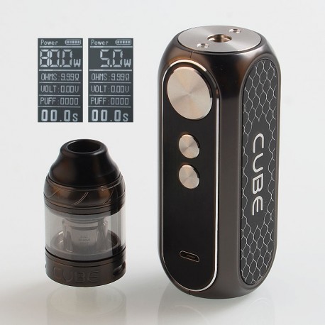Authentic OBS Cube 80W 3000mAh VW Variable Wattage Starter Kit - Gun Metal, Zinc Alloy + Stainless Steel, 4ml, 0.2 Ohm