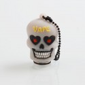 Authentic Vapesoon Skull 810 Drip Tip w/ Cap for TFV8 Tank / Goon / Reload RDA - White, Resin + SS + Silicone, 38mm