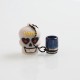 Authentic Vapesoon Skull 810 Drip Tip w/ Cap for TFV8 Tank / Goon / Reload RDA - White + Blue, Resin + SS + Silicone, 38mm
