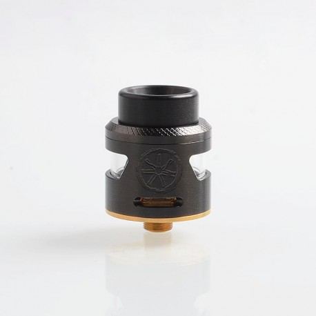 Authentic Asmodus Bunker RDA Rebuildable Dripping Atomizer w/ BF Pin - Black, Stainless Steel, 25mm Diameter