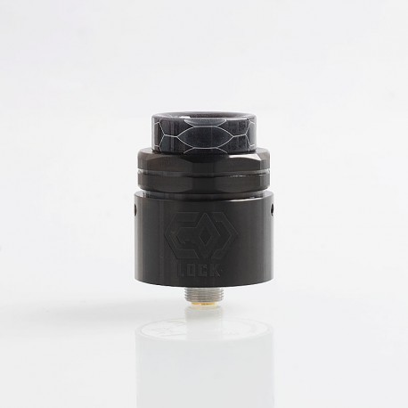 Authentic Ehpro Lock RDA Rebuildable Dripping Atomizer w/ BF Pin - Black, Stainless Steel, 24mm Diameter