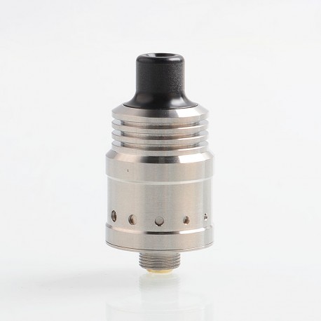 Authentic Ambition Mods Spiral MTL RDA Rebuildable Dripping Atomizer w/ BF Pin - Silver, 316 Stainless Steel, 18mm Diameter