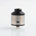 Authentic Gas Mods G.R.1 GR1 Pro RDA Rebuildable Dripping Atomizer w/ BF Pin - Silver + Black, Stainless Steel, 24mm Diameter