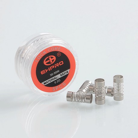 Authentic Ehpro Core for Lock BF RDA Rebuildable Dripping Atomizer - 316 Stainless Steel, 0.2 Ohm (30~50W) (5 PCS)