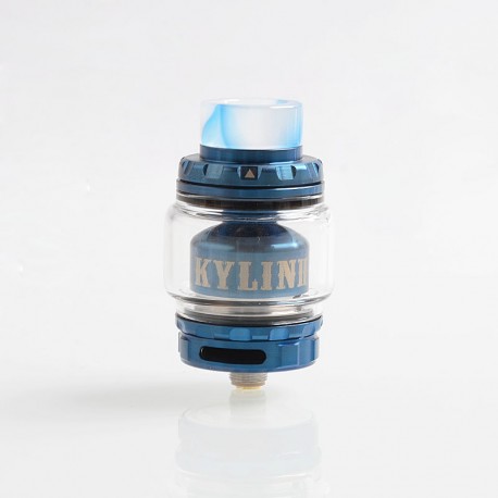 Authentic VandyVape Kylin V2 RTA Rebuildable Tank Atomizer - Blue, Stainless Steel + Pyrex Glass, 5ml, 24mm Diameter
