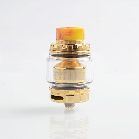 Authentic VandyVape Kylin V2 RTA Rebuildable Tank Atomizer - Gold, Stainless Steel + Pyrex Glass, 5ml, 24mm Diameter