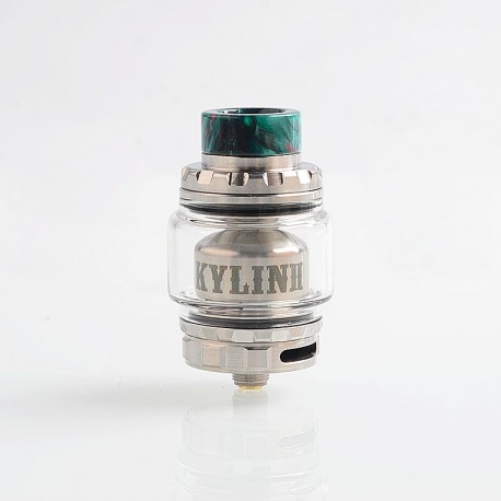 Authentic VandyVape Kylin V2 RTA Rebuildable Tank Atomizer - Silver, Stainless Steel + Pyrex Glass, 5ml, 24mm Diameter