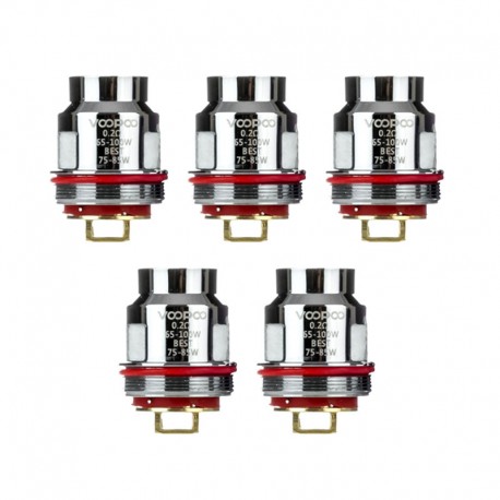 [Ships from Bonded Warehouse] Authentic Voopoo N3 Replacement Coil for Uforce / Uforce T2 Tank - 0.2 Ohm (65~100W) (5 PCS)