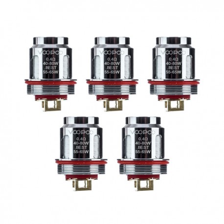 [Ships from Bonded Warehouse] Authentic Voopoo U2 Replacement Coil for Uforce / Uforce T2 Tank - 0.4 Ohm (40~80W) (5 PCS)