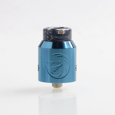 Authentic Hellvape Rebirth RDA Rebuildable Dripping Atomizer w/ BF Pin - Blue, Stainless Steel, 24mm Diameter