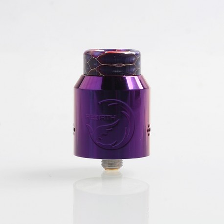 Authentic Hellvape Rebirth RDA Rebuildable Dripping Atomizer w/ BF Pin - Purple, Stainless Steel, 24mm Diameter