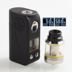 Authentic Asmodus Mini Minikin 50W TC VW Box Mod + Ohmlette Tank Kit - Black, 5~50W, 1 x 18500, 0.4 Ohm / 0.8 Ohm