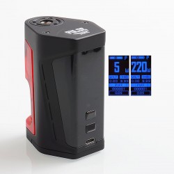 Authentic VandyVape Pulse Dual 220W TC VW Squonk Box Mod - Black Red, 5~220W, 7ml, 2 x 18650