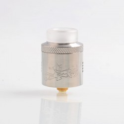Authentic Acevape Bomb Cat RDA Rebuildable Dripping Atomizer w/ BF Pin - Silver, Stainless Steel, 24mm Diameter