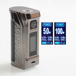 Authentic Asmodus Amighty 100W Touch Screen TC VW Variable Wattage Box Mod - Gun Metal, 5~100W, 1 x 18650 / 21700 / 20700