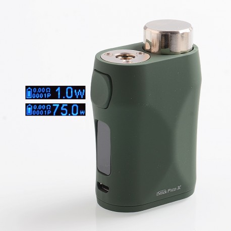 Authentic Eleaf iStick Pico X 75W TC VW Variable Wattage Box Mod - Green, 1~75W, 1 x 18650