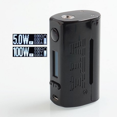 Authentic Vapee VTX 100W TC VW Variable Wattage Box Mod - Black, ABS, 5~100W, 1 x 18650 / 26650