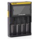 [Ships from Bonded Warehouse] Authenitc Nitecore D4 4-Slot Digital Battery Charger for Ni-MH / Ni-Cd Battery - Black, US Plug