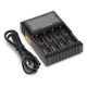 [Ships from Bonded Warehouse] Authenitc Nitecore D4 4-Slot Digital Battery Charger for Ni-MH / Ni-Cd Battery - Black, US Plug