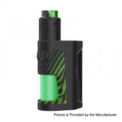 Authentic VandyVape Pulse Dual 220W TC VW Squonk Box Mod + Pulse V2 RDA Kit - Stripy Green, 5~220W, 7ml, 2 x 18650, 24mm