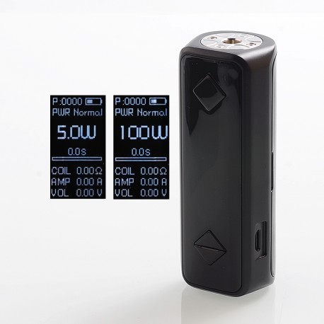 Authentic Hot G100 100W TC VW Variable Wattage Box Mod - Black, Zinc Alloy, 5~100W, 1 x 18650 / 20700 / 21700