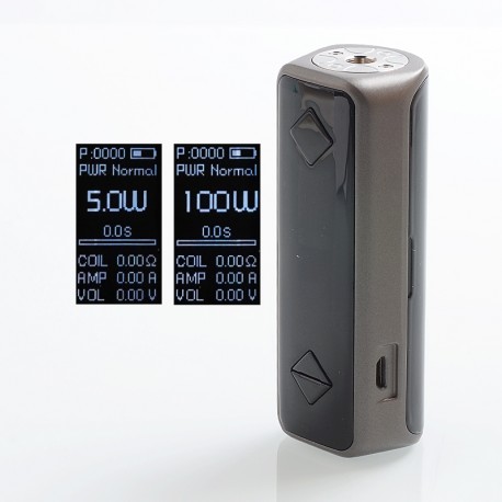 Authentic Hot G100 100W TC VW Variable Wattage Box Mod - Grey, Zinc Alloy, 5~100W, 1 x 18650 / 20700 / 21700