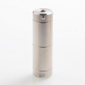 Authentic Cthulhu Tube Dual MOSFET Semi-Mechanical Mod - Silver, 1 x 18350 / 18650, 24mm Diameter