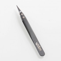 Authentic Vpdam Stainless Steel + Ceramic Straight Tip Tweezers for E-s / RDA / RTA / RDTA Atomizer - Black