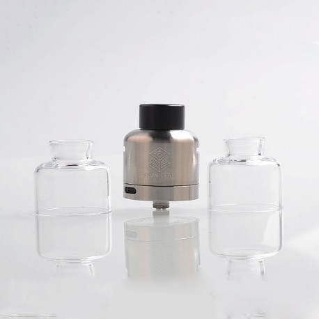 Authentic Steam Crave Glaz RDSA V1.1 30mm Rebuildable Dripping Atomizer w/ BF Pin - Silver, 30mm Diameter